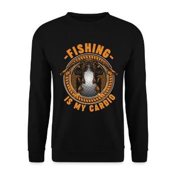 Angeln ist mein Herz-Kreislauf-System 1 - - Unisex Pullover - Schwarz - Vorne - Alina (178cm) & Michal (187cm)