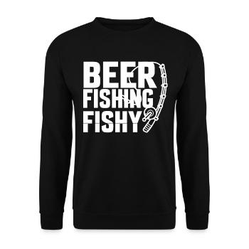 Bier Angeln Fischig - - Unisex Pullover - Schwarz - Vorne - Alina (178cm) & Michal (187cm)