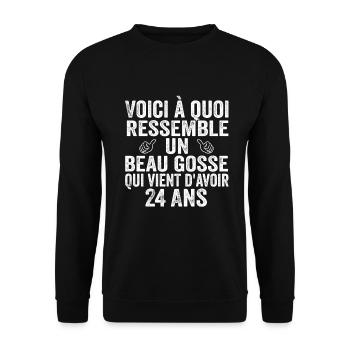 Voici À Quoi Ressemble Un Beau Gosse De 24 ans - Sweat-shirt Unisexe - noir - Devant - Alina (178cm) & Michal (187cm)