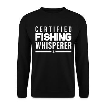 Certified Fishing Whisperer - - Unisex Sweatshirt - black - Front - Alina (178cm) & Michal (187cm)