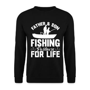 Père et fils Partenaire de pêche pour la vie 3 - - Sweat-shirt Unisexe - noir - Devant - Alina (178cm) & Michal (187cm)