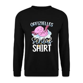 Offizielles Schlafshirt Axolotl - Unisex Pullover - Schwarz - Vorne - Alina (178cm) & Michal (187cm)