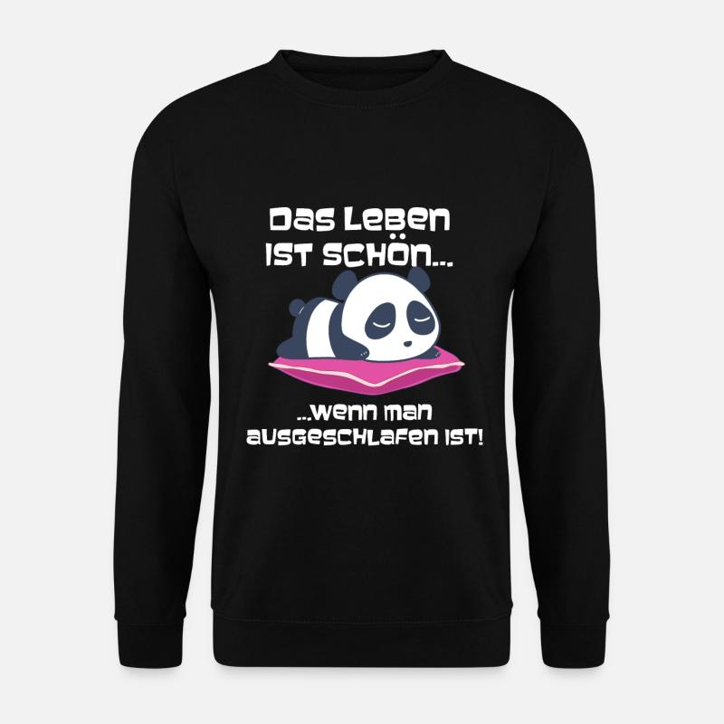 Das Leben ist schön, wenn du schläfst Katze - Unisex Pullover - Schwarz