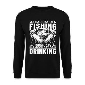 A bad day fishing leads to a good - Unisex Sweatshirt - black - Front - Alina (178cm) & Michal (187cm)