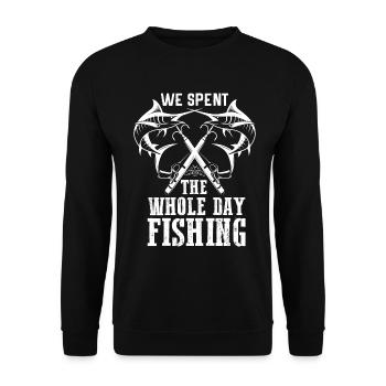 Nous avons passé toute la journée à pêcher - - Sweat-shirt Unisexe - noir - Devant - Alina (178cm) & Michal (187cm)