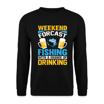 Prévisions de week-end pêche avec une chance de tri - Sweat-shirt Unisexe - noir - Devant - Alina (178cm) & Michal (187cm)