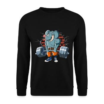 Pompes d’entraînement physique Elephant Deadlift Fitness - Sweat-shirt Unisexe - noir - Devant - Alina (178cm) & Michal (187cm)