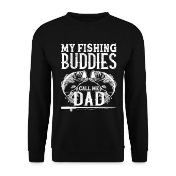 Mes copains de pêche m’appellent papa - - Sweat-shirt Unisexe - noir - Devant - Alina (178cm) & Michal (187cm)