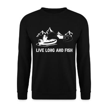 Vivre longtemps et pêcher - - Sweat-shirt Unisexe - noir - Devant - Alina (178cm) & Michal (187cm)