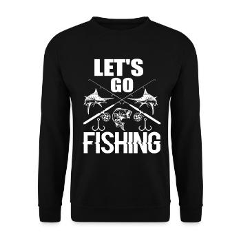 Let's go fishing - - Unisex Sweatshirt - black - Front - Alina (178cm) & Michal (187cm)
