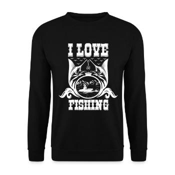 J’adore pêcher 1 - - Sweat-shirt Unisexe - noir - Devant - Alina (178cm) & Michal (187cm)