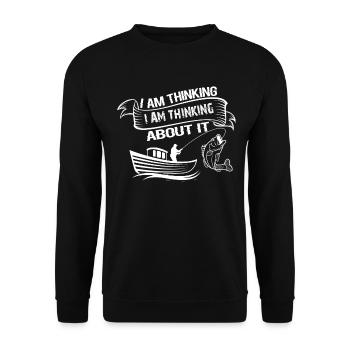 I think, I think I'm thinking about it -- - Unisex Sweatshirt - black - Front - Alina (178cm) & Michal (187cm)