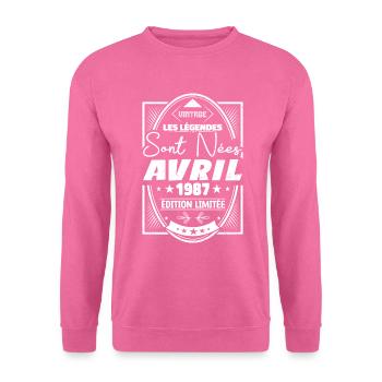 Avril 1987 - Sweat-shirt Unisexe - rose - Devant
