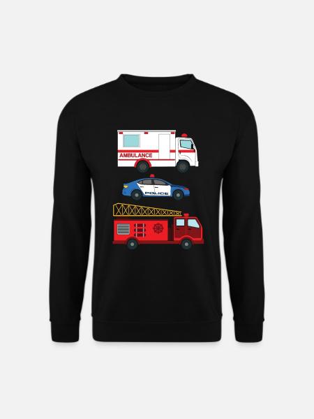 Krankenwagen der Polizei Feuerwehrauto _ - Unisex Pullover - Schwarz