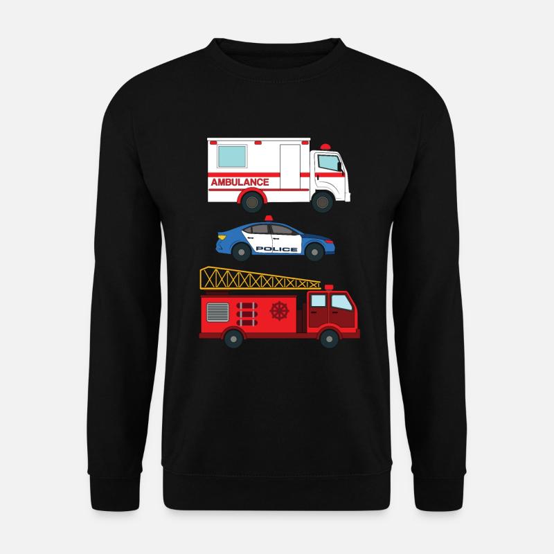 Krankenwagen der Polizei Feuerwehrauto _ - Unisex Pullover - Schwarz