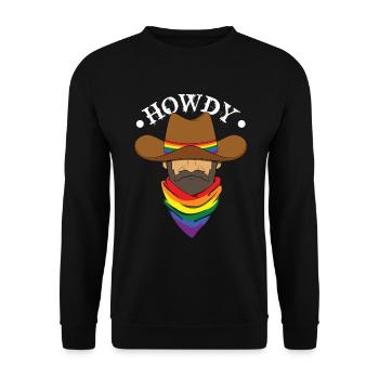 Bonjour Cowboy Gay - Sweat-shirt Unisexe - noir - Devant - Alina (178cm) & Michal (187cm)