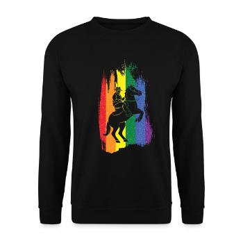 Cowboy gay rétro - Sweat-shirt Unisexe - noir - Devant - Alina (178cm) & Michal (187cm)