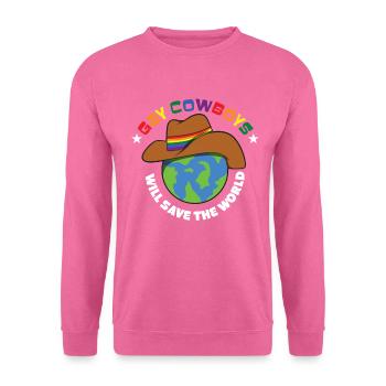 Gay Cowboy wird die Welt retten - Unisex Pullover - Pink - Vorne