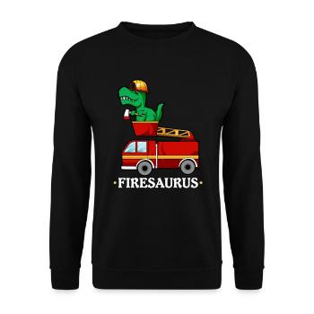 Firesauraus T-Rex Pompier - Sweat-shirt Unisexe - noir - Devant - Alina (178cm) & Michal (187cm)