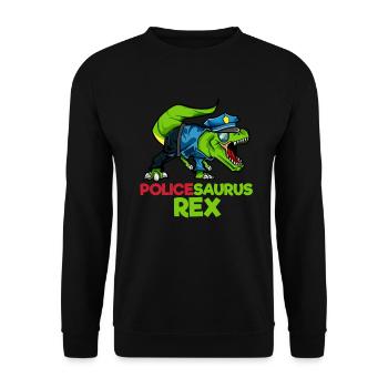Policesaurus Rex T-Rex Police - Sweat-shirt Unisexe - noir - Devant - Alina (178cm) & Michal (187cm)