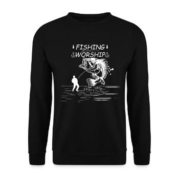 Angeln Anbetung - - Unisex Pullover - Schwarz - Vorne - Alina (178cm) & Michal (187cm)