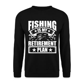 Fishing is my retirement plan 1 - - Unisex Sweatshirt - black - Front - Alina (178cm) & Michal (187cm)