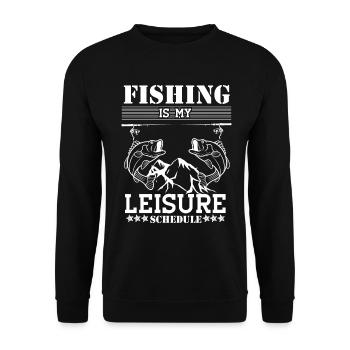 Fishing is my leisure schedule - - Unisex Sweatshirt - black - Front - Alina (178cm) & Michal (187cm)