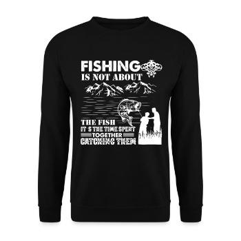 La pêche n’est pas une question de poisson, c’est une question de - Sweat-shirt Unisexe - noir - Devant - Alina (178cm) & Michal (187cm)