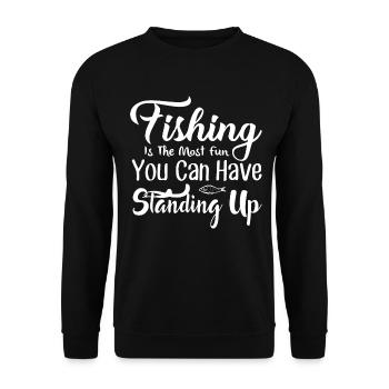 La pêche est le plus amusant que vous ayez debout - Sweat-shirt Unisexe - noir - Devant - Alina (178cm) & Michal (187cm)