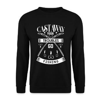 Naufragé Vos soucis vont à la pêche - - Sweat-shirt Unisexe - noir - Devant - Alina (178cm) & Michal (187cm)