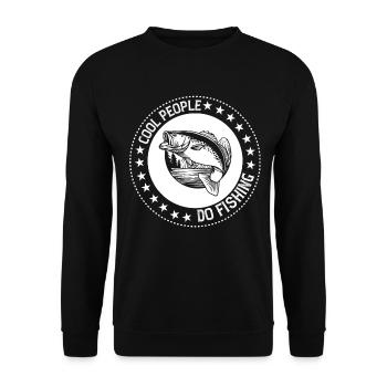 Coole Leute fischen 1 - - Unisex Pullover - Schwarz - Vorne - Alina (178cm) & Michal (187cm)
