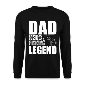 Papa Hero Fishing Legend - - Unisex Sweatshirt - black - Front - Alina (178cm) & Michal (187cm)