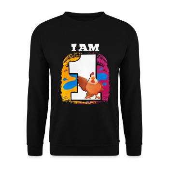 Je suis 1 poulet - Sweat-shirt Unisexe - noir - Devant - Alina (178cm) & Michal (187cm)