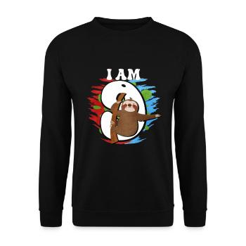 I am 9 sloth - Unisex Sweatshirt - black - Front - Alina (178cm) & Michal (187cm)