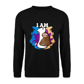 Je suis 1 paresseux - Sweat-shirt Unisexe - noir - Devant - Alina (178cm) & Michal (187cm)