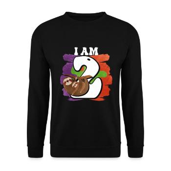 I am 2 sloth - Unisex Sweatshirt - black - Front - Alina (178cm) & Michal (187cm)