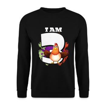 I am 3 chickens - Unisex Sweatshirt - black - Front - Alina (178cm) & Michal (187cm)
