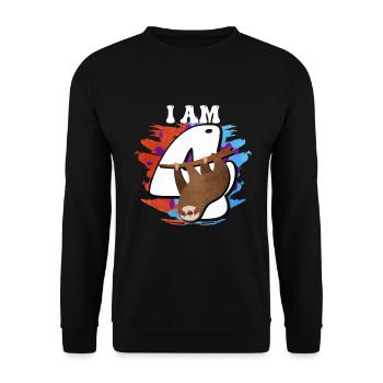 I am 4 sloth - Unisex Sweatshirt - black - Front - Alina (178cm) & Michal (187cm)