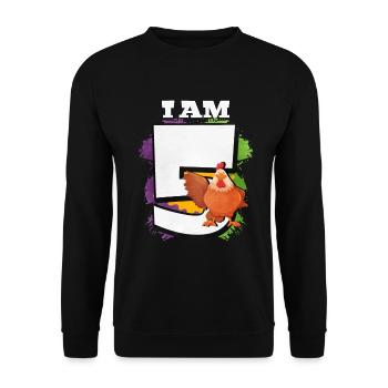 I am 5 chickens - Unisex Sweatshirt - black - Front - Alina (178cm) & Michal (187cm)