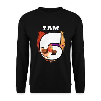 I am 6 chickens - Unisex Sweatshirt - black - Front - Alina (178cm) & Michal (187cm)