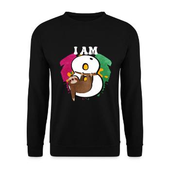 Je suis 8 paresseux - Sweat-shirt Unisexe - noir - Devant - Alina (178cm) & Michal (187cm)