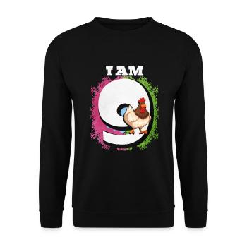 I am 9 chickens - Unisex Sweatshirt - black - Front - Alina (178cm) & Michal (187cm)