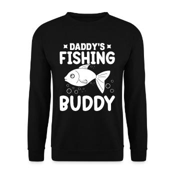 Daddy's Angeln Kumpel - - Unisex Pullover - Schwarz - Vorne - Alina (178cm) & Michal (187cm)