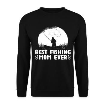 Best fishing mom ever-. - Unisex Sweatshirt - black - Front - Alina (178cm) & Michal (187cm)