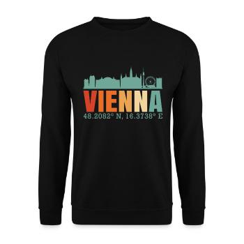 Vienna - Unisex Sweatshirt - black - Front - Alina (178cm) & Michal (187cm)