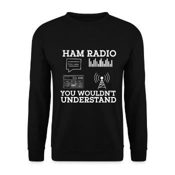 Amateur Radio Radio Funker Cadeau - Sweat-shirt Unisexe - noir - Devant - Alina (178cm) & Michal (187cm)