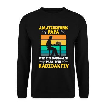 Amateurfunk Papa Wie Ein Normaler Papa Nur Radio a - Unisex Pullover - Schwarz - Vorne - Alina (178cm) & Michal (187cm)