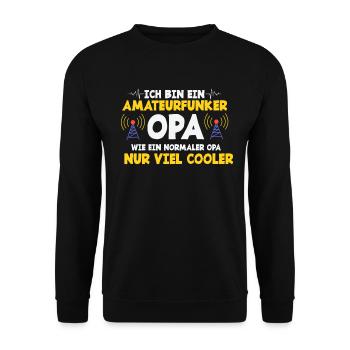 Ich Bin Ein Amteurfunker Opa - Unisex Pullover - Schwarz - Vorne - Alina (178cm) & Michal (187cm)