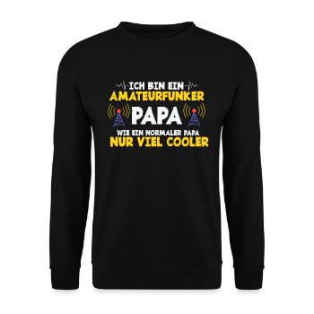 Ich Bin Ein Amteurfunker Papa - Unisex Pullover - Schwarz - Vorne - Alina (178cm) & Michal (187cm)