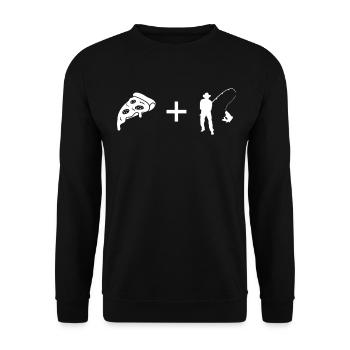 Pizza - Angeln - - Unisex Pullover - Schwarz - Vorne - Alina (178cm) & Michal (187cm)